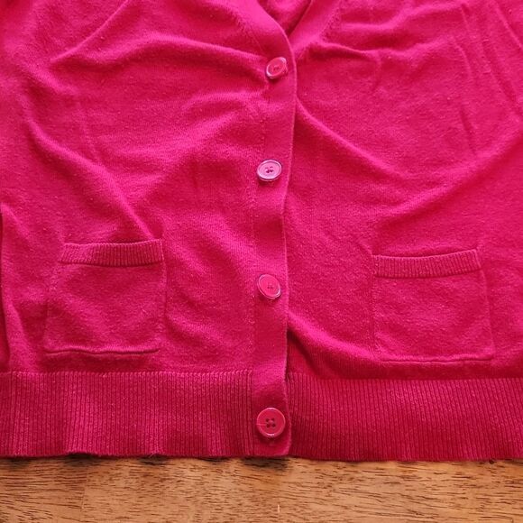 5/$15 Worthington red sweater cardigan women's large - Picture 3 of 6